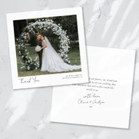 Square Minimalist Photo Wedding Thank You Card