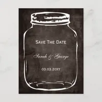 rustic mason jar wedding save the date announcement postcard
