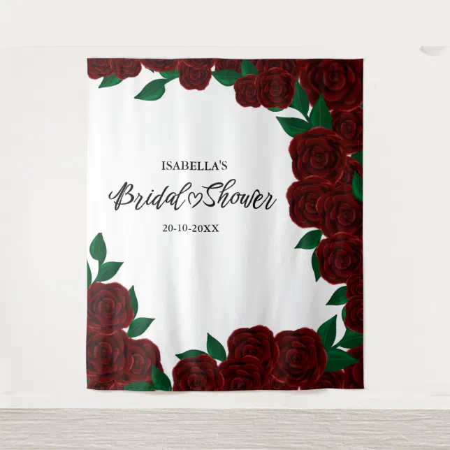 Romantic red roses fall / outdoor bridal shower tapestry