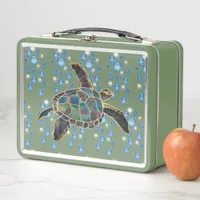 Lunch Box - Turtle Swimming Among Bubbles