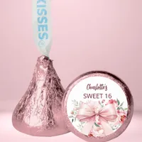 Bow pink florals bloom Sweet 16 Hershey®'s Kisses®