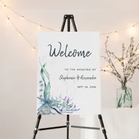 Watercolor Beach Ocean Wedding Welcome Foam Board