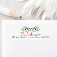 Green Pine Bough Return Address Labels