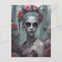 Zombie Girl in the Roses Postcard