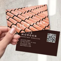 QR Code Roofing Services Business Card