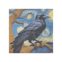 A Raven in an Old Oak Tree Starry Night Gallery Wrap