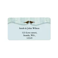 blue bird cage, love birds return address labels