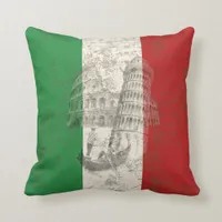 Flag and Symbols of Italy ID157 Throw Pillow