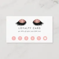 Rose Gold Glitter Eyes Loyalty Card