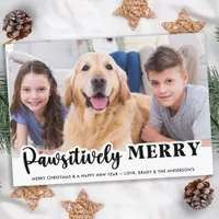 Pawsitively Merry Modern Customized Pet Dog Photo Note Card