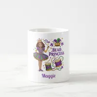 Personalized Text Bead Princess - Mardi Gras Coffee Mug