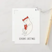Adorable Seasons Greetings Cat Postcard