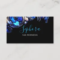 Chic Sapphire Blue Stain Glass Business Card