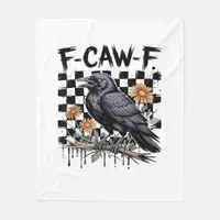 Crow Flowral, F-Caw-F Funny Bird FCAWF Moon Gothic Fleece Blanket