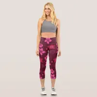 Shades of Pink Hawaiian Print Yoga Leggings