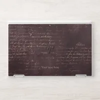 Burgundy and Rose Gold Vintage Calligraphy HP Laptop Skin