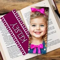 Personalized Name and Photo Polka Dot Bookmarks