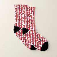 Red and White Stripe Nautical Lifeguard Lifebelts Socks