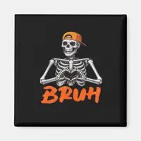 Bruh Skeleton Hand Heart Halloween Costumes Men Cl Magnet