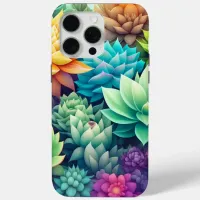 Watercolor Greenery Succulents Collage iPhone 15 Pro Max Case