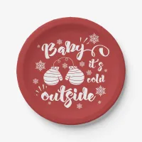 Baby its cold outside cute mittens winter paper plates