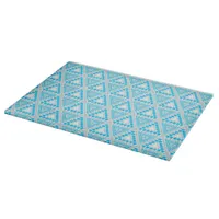 Blue+White Geometric Pattern Glass Cutting Board