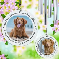 Custom Dog Photo Remembrance Poem Pet Memorial Wind Chime