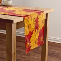 A Medley of Red Yellow and Orange Marigolds Short Table Runner