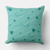 Live Laugh Love Hearts Throw Pillow