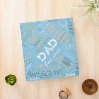 Best Ever Dad Word Cloud Blue ID263 3 Ring Binder