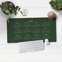 2025 Modern Forest Green Calendar Desk Mat