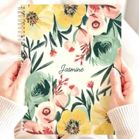 Bright Bold Cute Expressive Floral Custom Name Planner