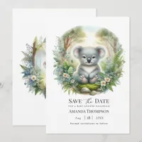 Boho Chic Woodland Koala Baby Shower Save The Date