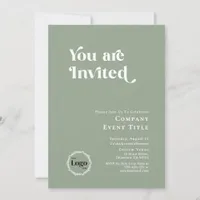 Chic Sage Green Script Typography You are Invited Invitation