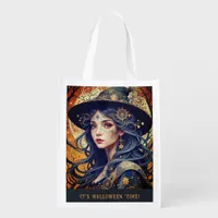 Halloween Theme - Tattooed Witch Grocery Bags