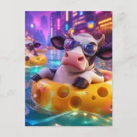 Funny Cows on a Float Trip Postcard