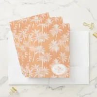 Hawaiian Palm Tree Silhouette Pattern Tacao ID1093 Pocket Folder