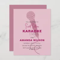 Budget  Pink Sweet 16 Karaoke Party Invitation