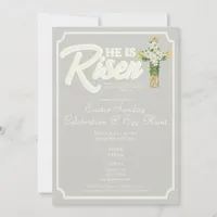 He Is Risen Religious Christian Easter Celebration Invitation