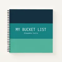 Stylish Modern Stripe My Bucket List Personalized Notebook