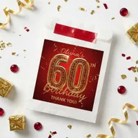 Elegant Red and Gold 60th Birthday Ruby Jewel Favor Bag