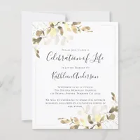 Budget Eucalyptus Celebration of Life Invitation