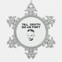 Till Death Do Us Part Sloth Classic Design Snowflake Pewter Christmas Ornament