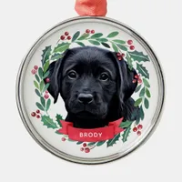 Black Lab Puppy Dog Christmas Labrador Retriever Metal Ornament