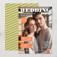 Coral & Mint Magazine Wedding Photo Invitation