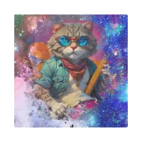 *~* *~* Percussionist Cool Cat AP91 Cosmic DRUMMER Metal Print