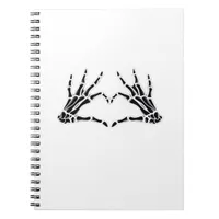 Heart Shaped Skeleton Hands Unique Art Vintage Notebook