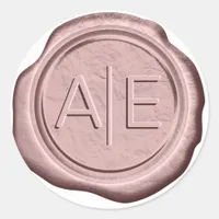 Wax Seal Wedding Accent Initials Copper Rose ID947