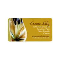 Creme Lily Flower Address Label