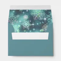 Prettiest Snowflakes Pattern Teal ID846 Envelope